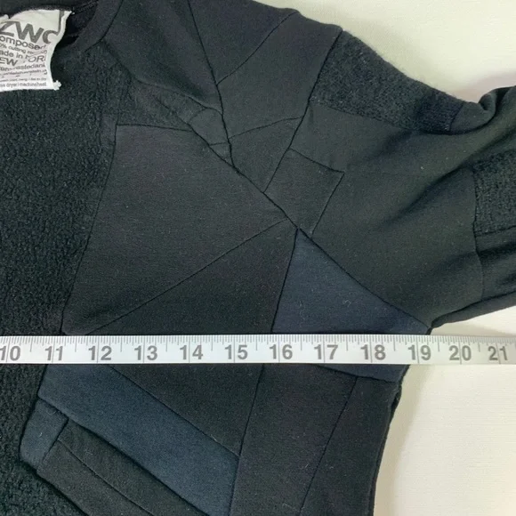 Zero Waste Daniel Black All Over Re-Roll Long Sleeve Sweater XS Unisex - Picture 6 of 9